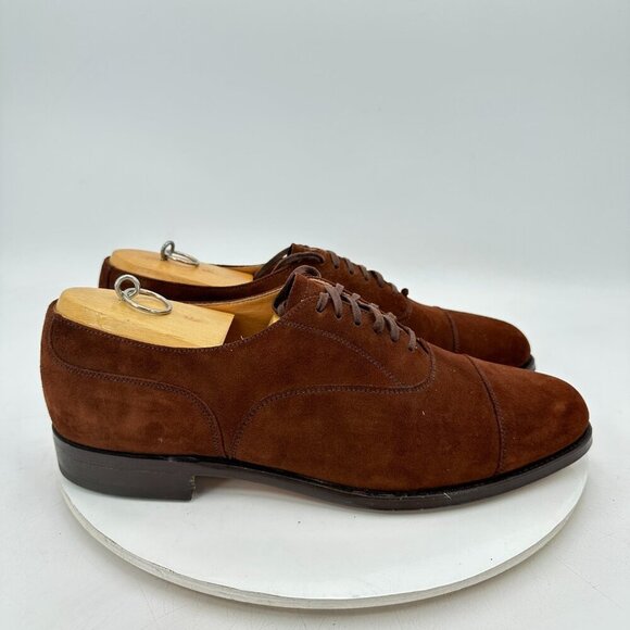 Cole Haan Men Size UK 10D US 10.5D Brown Suede Cap Toe Oxford England Shoes - Picture 4 of 11